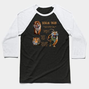 Animal Facts - Bengal Tiger Baseball T-Shirt